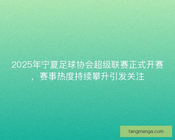 2025年宁夏足球协会超级联赛正式开赛，赛事热度持续攀升引发关注